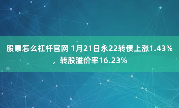 股票怎么杠杆官网 1月21日永22转债上涨1.43%，转股溢价率16.23%